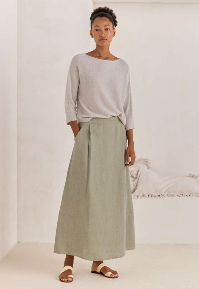 Boat-neck sweater, Grey pearl, completeTheLook