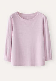 Pleated-sleeve jersey top, Soft lilac, webstill