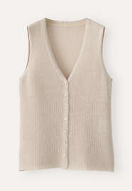 Sleeveless knitted top, Natural, webstill