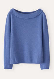 Turn-over boat-neck sweater, Periwinkle, webstill