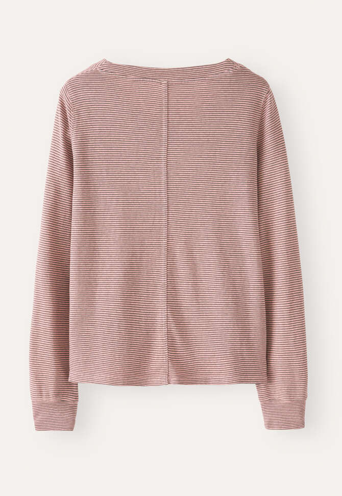 Striped Henley top, Rose grey, completeTheLook