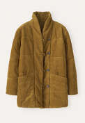 Padded shawl-collar coat, Lichen, webstill
