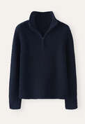 Zip-neck sweater, Blue black, webstill