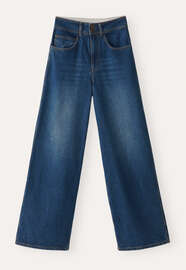 Wide-leg jeans, Mid blue wash, webstill