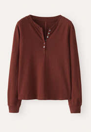 Striped Henley top, Prune chilli, webstill