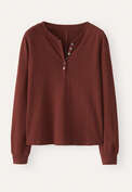 Striped Henley top, Prune chilli, webstill