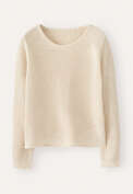 Moss-stitch sweater, Ecru, webstill