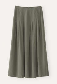 Long pleated skirt, Khaki green, webstill