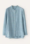 Striped shirt with peplum, Turquoise stone, webstill