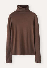 Funnel-neck top, Chocolate, webstill