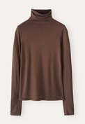 Funnel-neck top, Chocolate, webstill