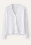 V-neck cardigan, White, webstill