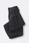 Wide cropped linen trousers, Washed black, webstill