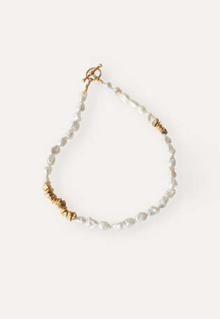 Pearl necklace, Gold, webstill