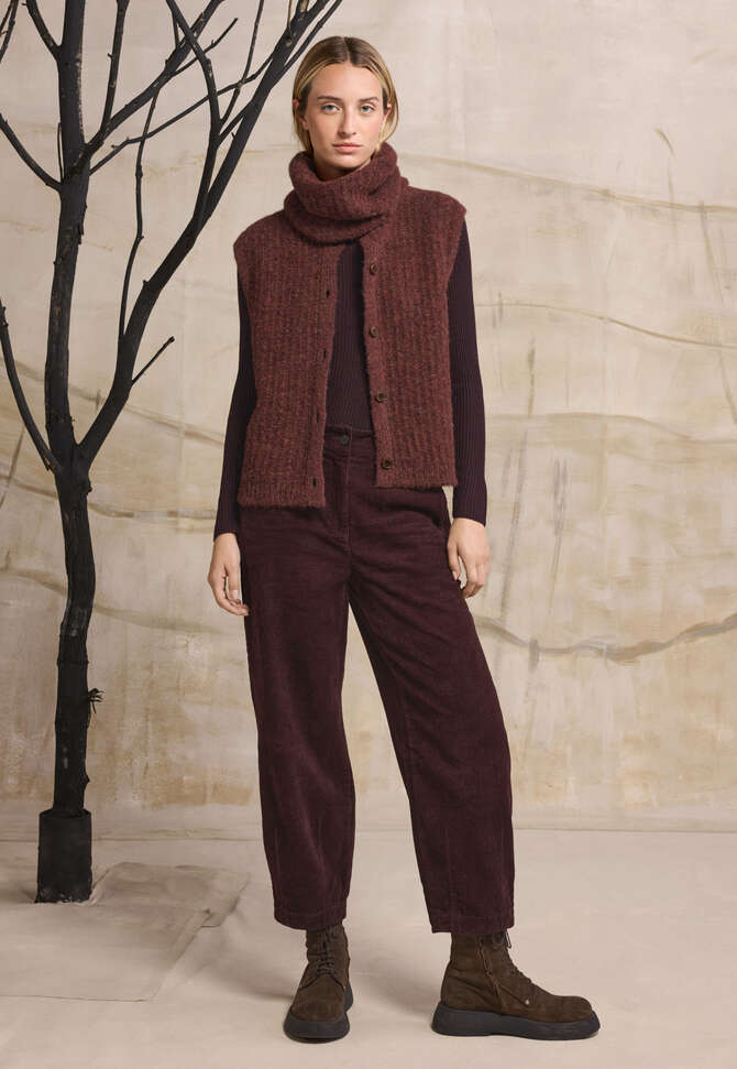 Sleeveless cardigan, Dark copper, completeTheLook