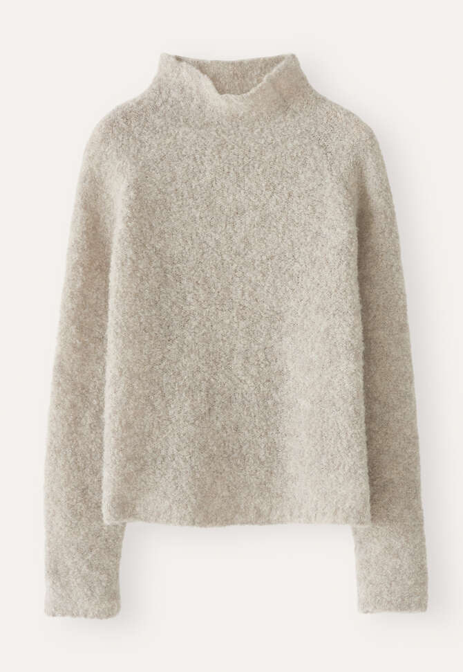 Funnel-neck sweater, Natural grey, completeTheLook