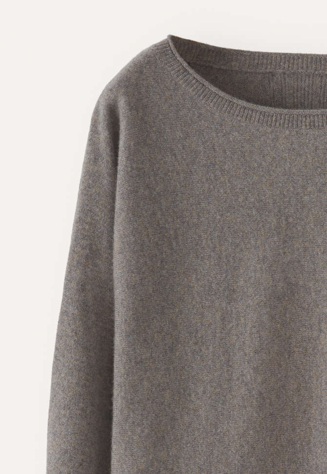Dolman pleated-sleeve sweater, Dark haze, completeTheLook