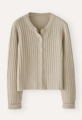 Rib-stitch cardigan, Grey stone, webstill