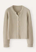Rib-stitch cardigan, Grey stone, webstill