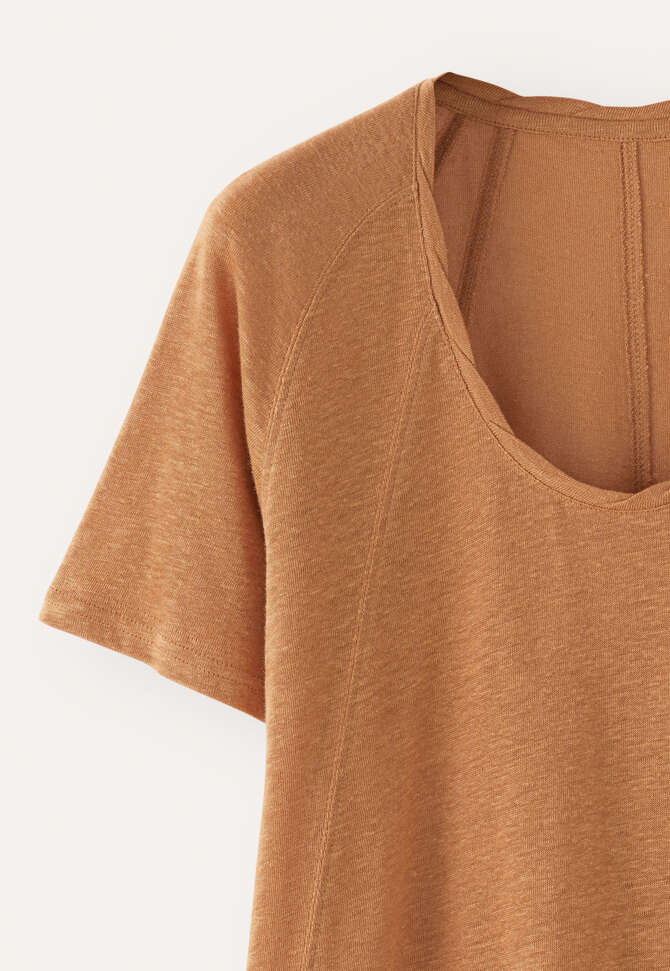 Scoop-neck T-shirt, Soft terracotta, completeTheLook