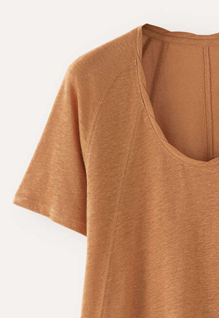 Scoop-neck T-shirt, Soft terracotta, completeTheLook