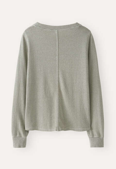Striped Henley top, Mint grey, completeTheLook