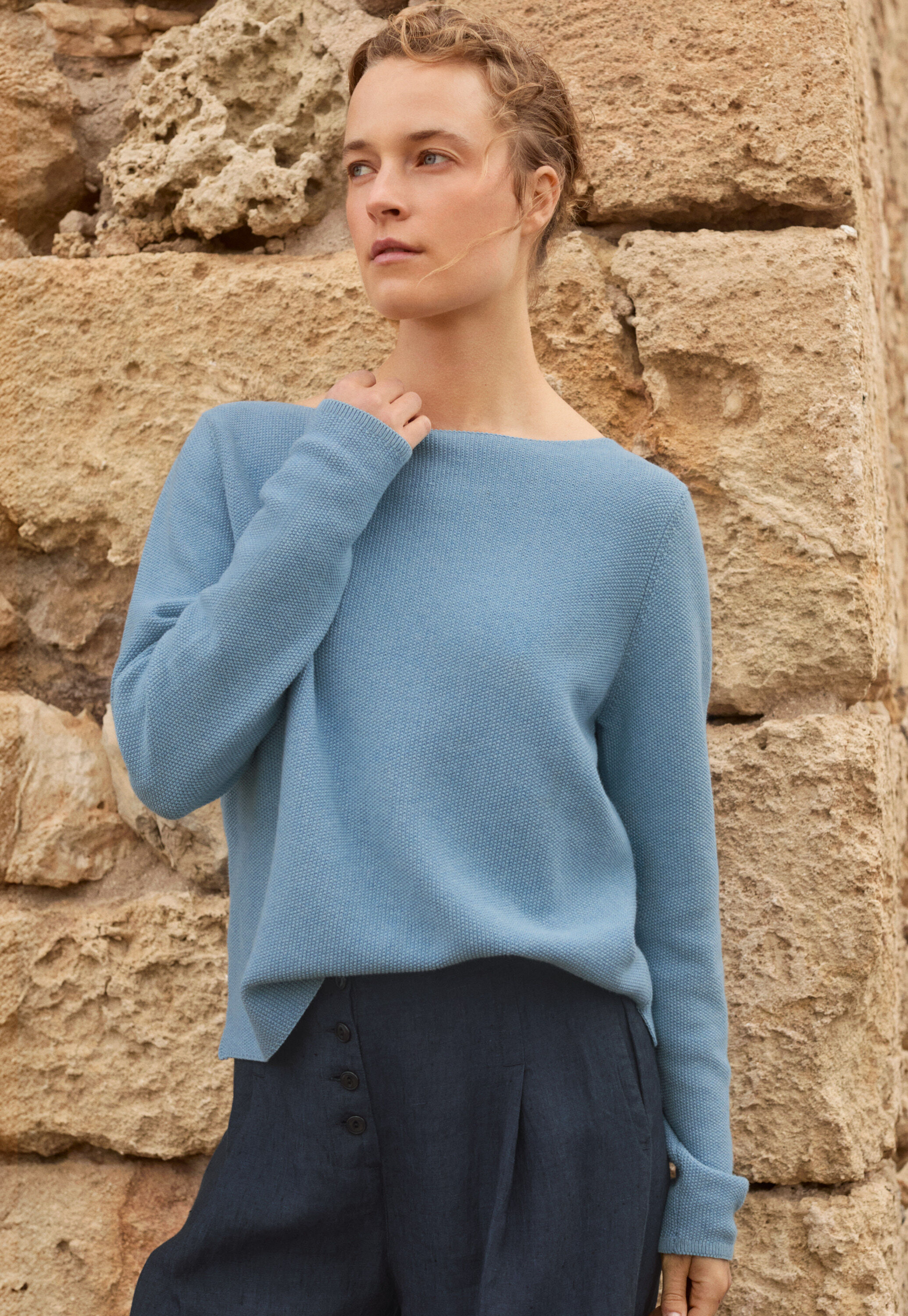 Boat-neck sweater