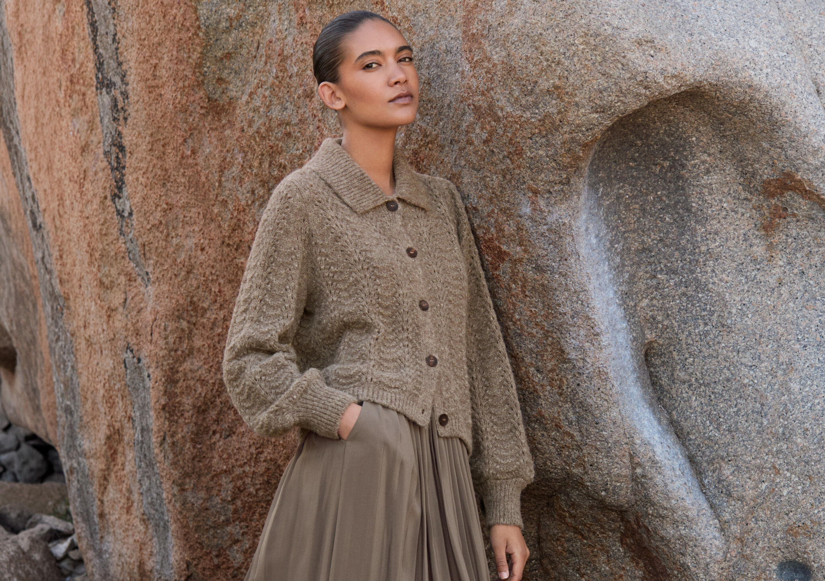 Pointelle cardigan