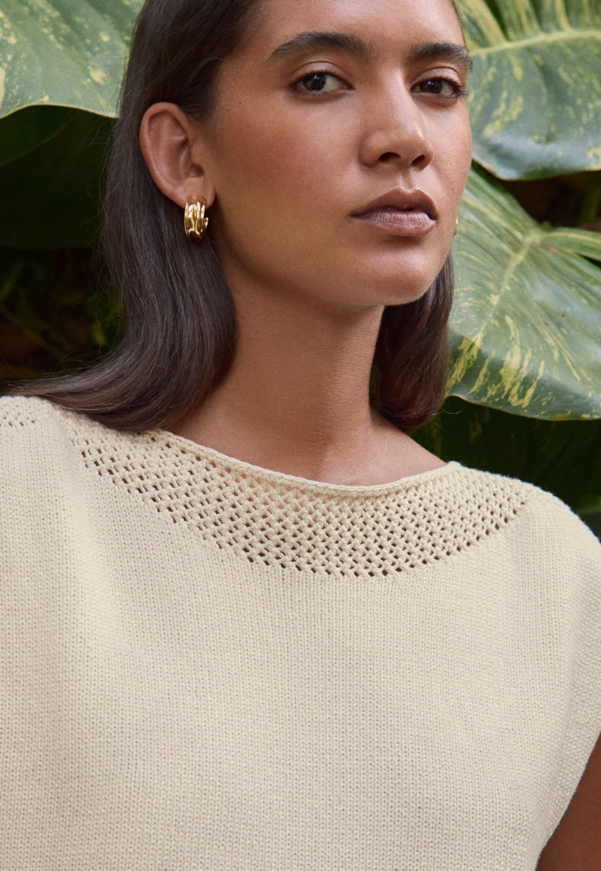 Hoop earrings, Gold, large