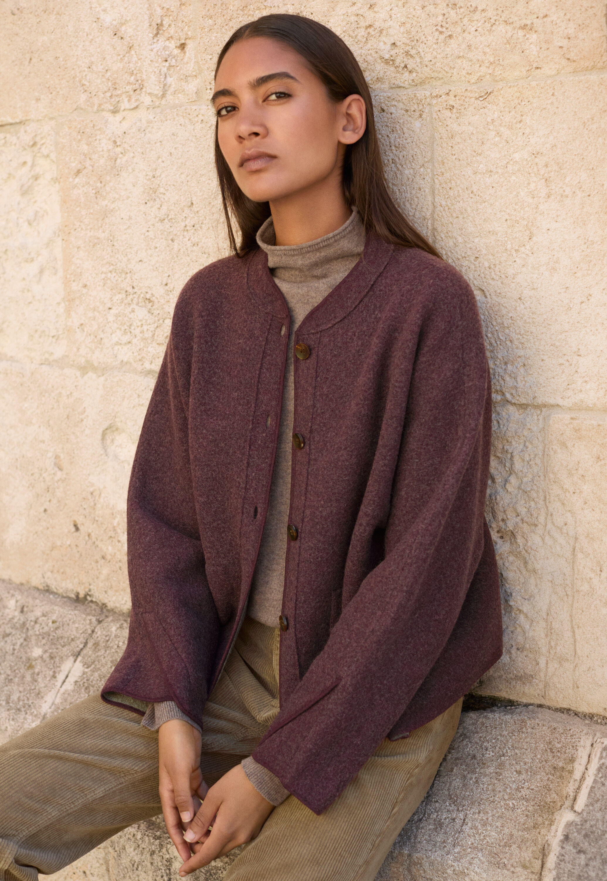 Plaited boiled jacket
