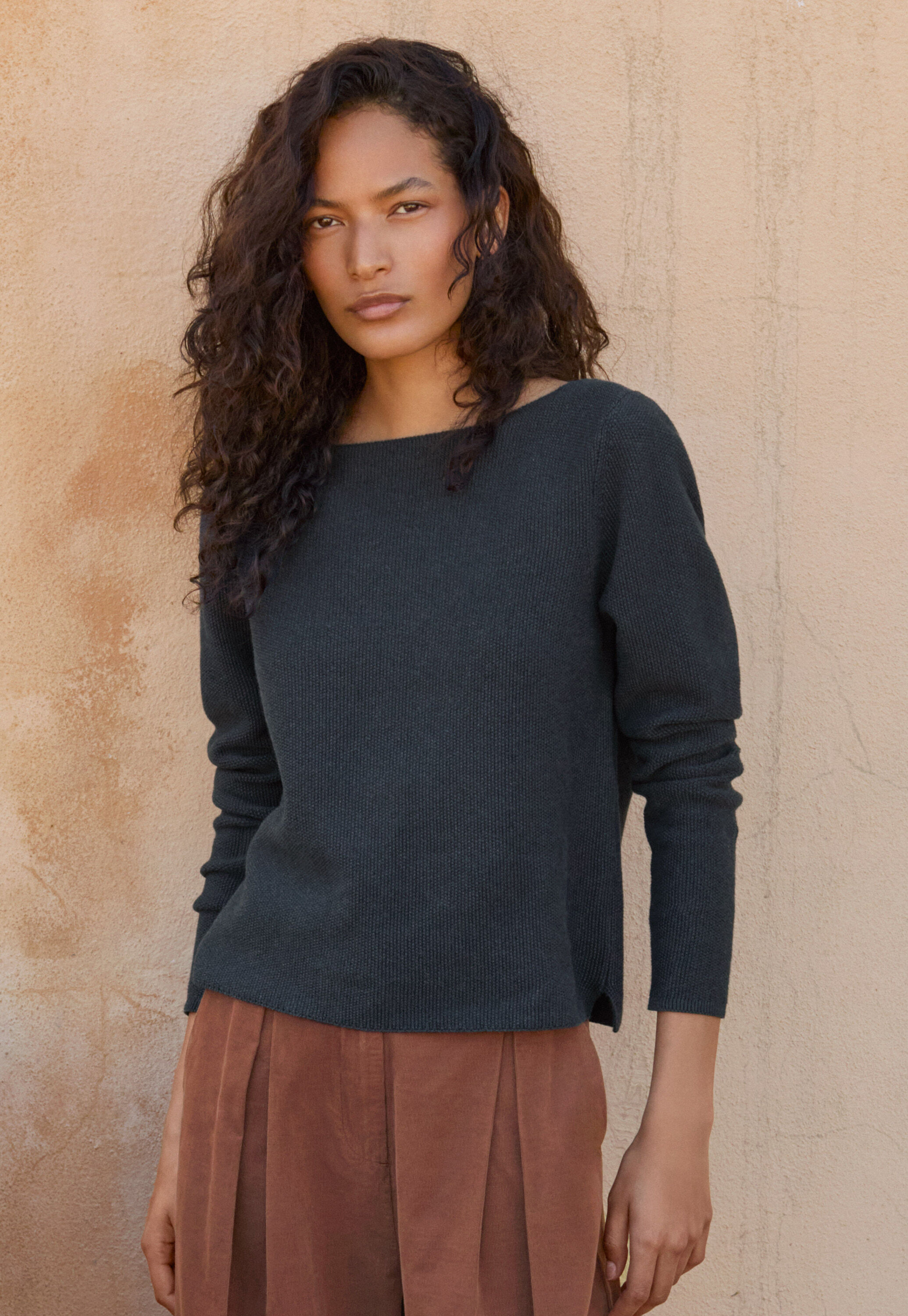 Boat-neck sweater