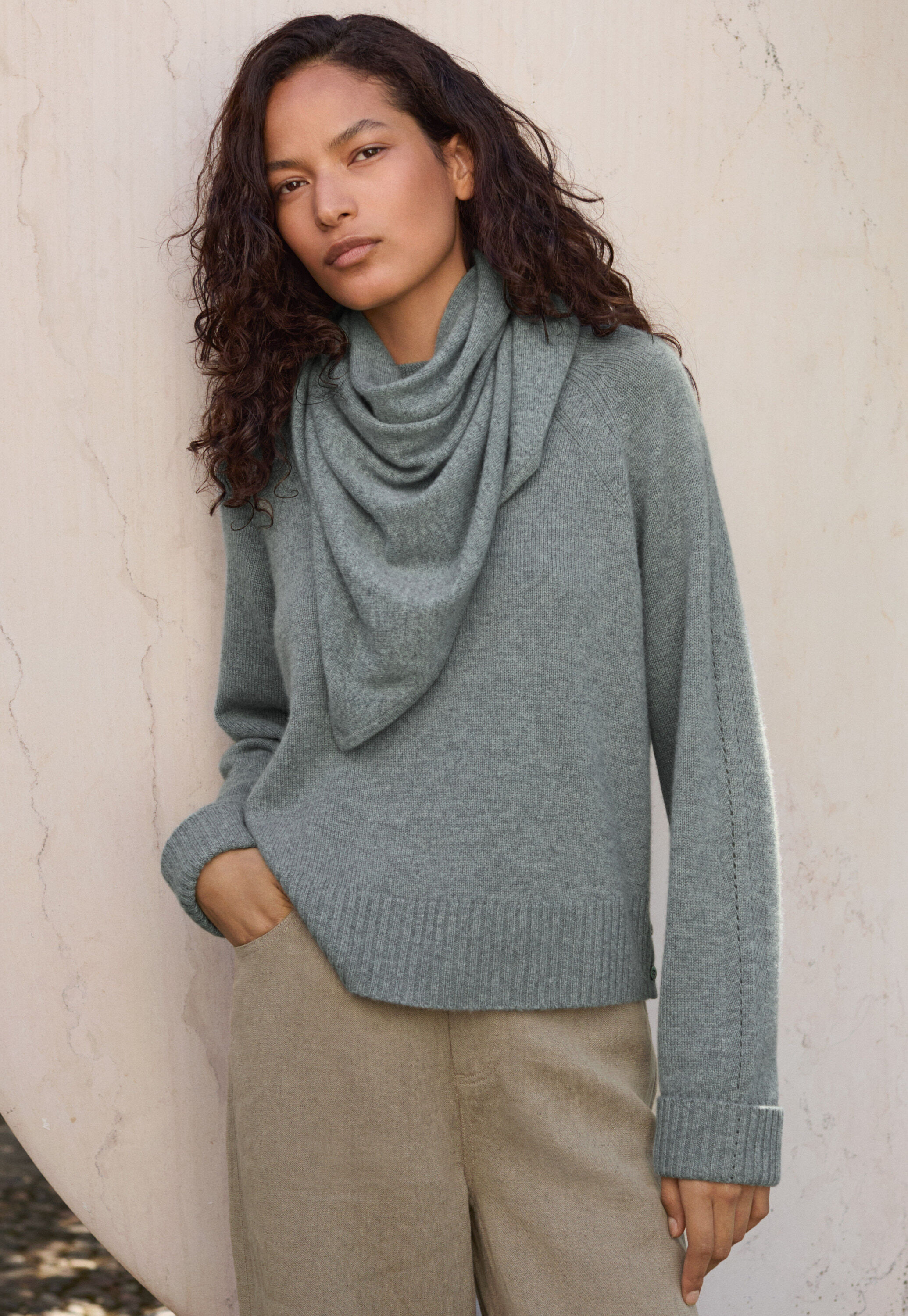 Large triangular scarf, Lagoon, large