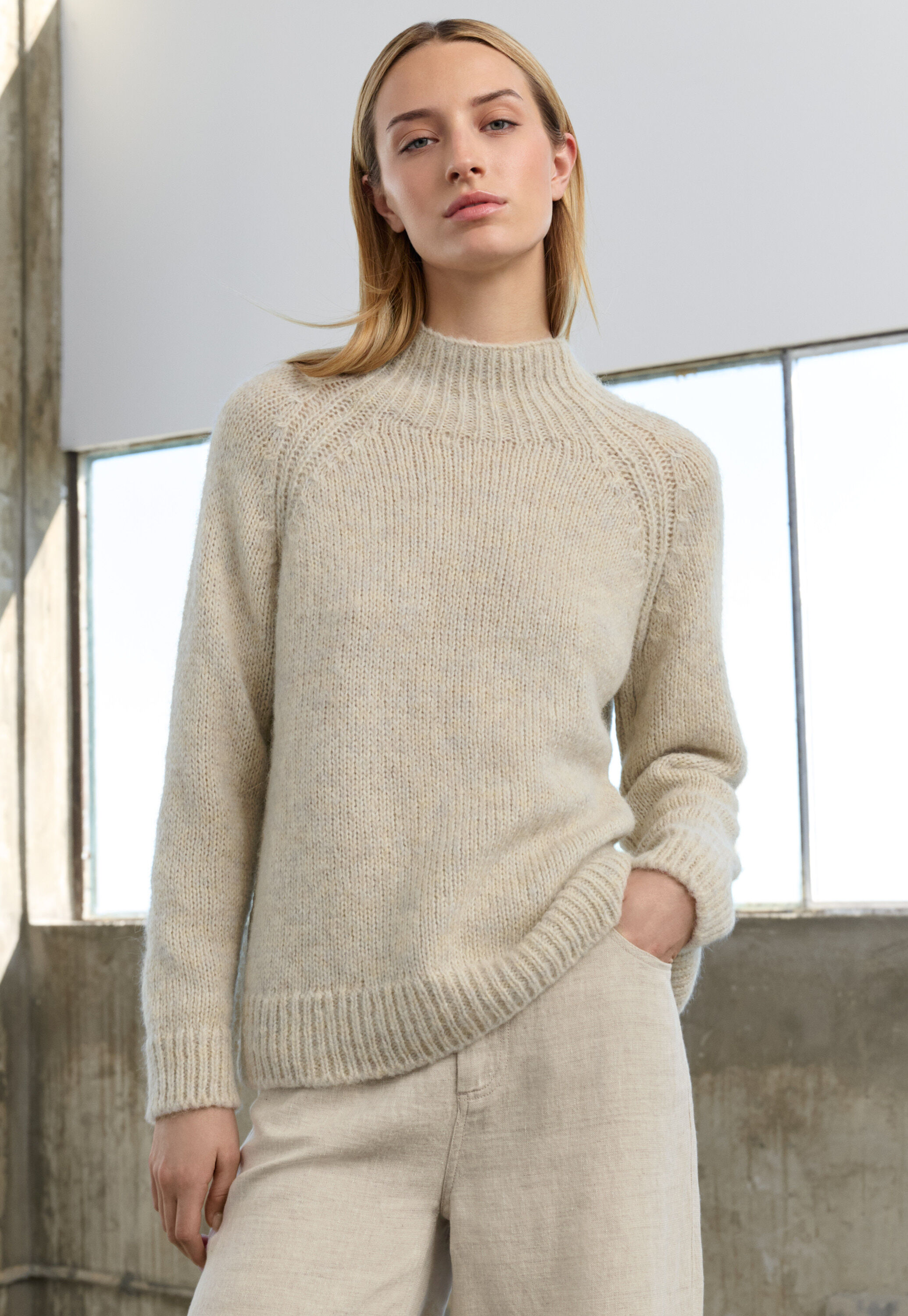 Funnel-neck sweater