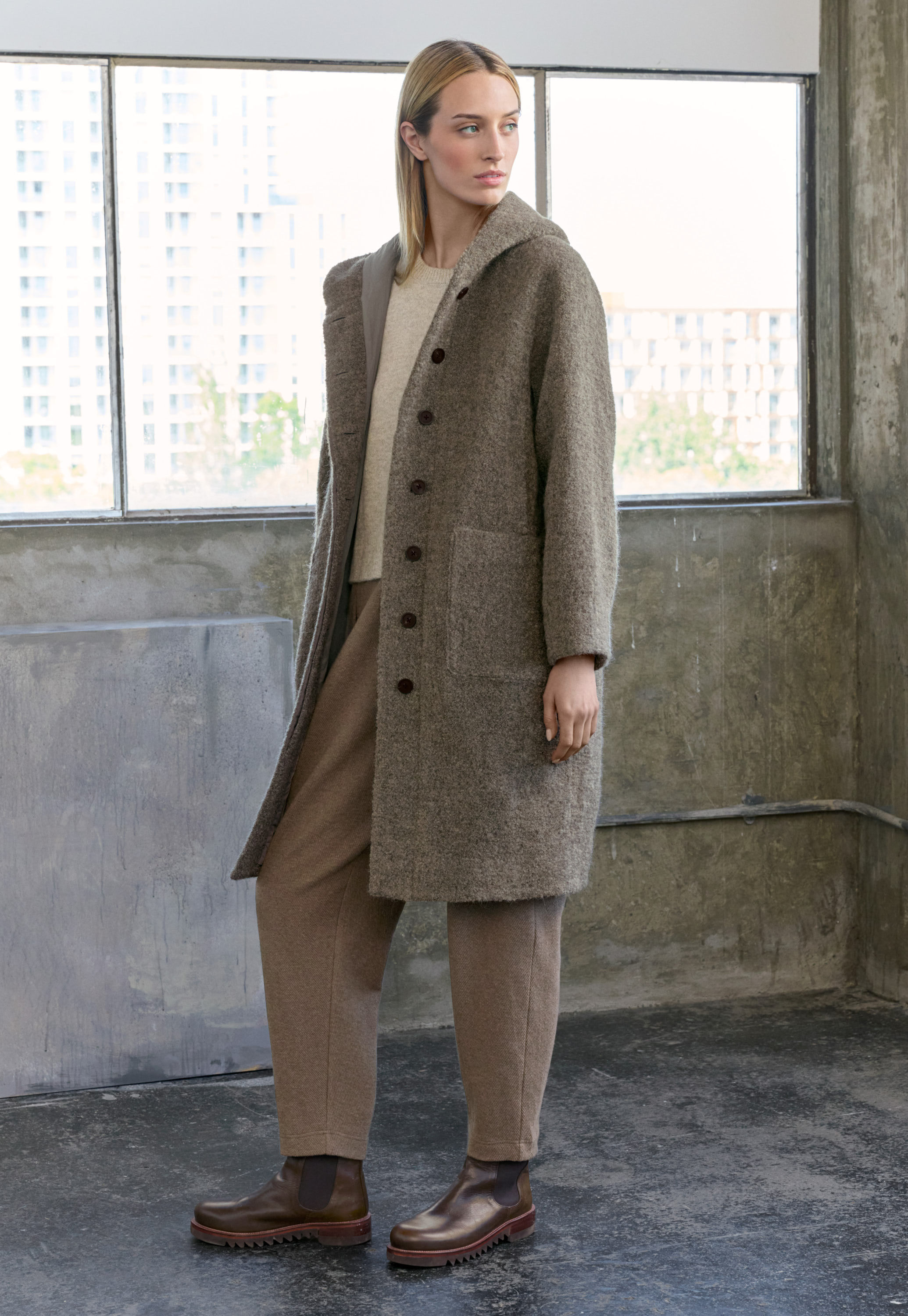 Hooded coat