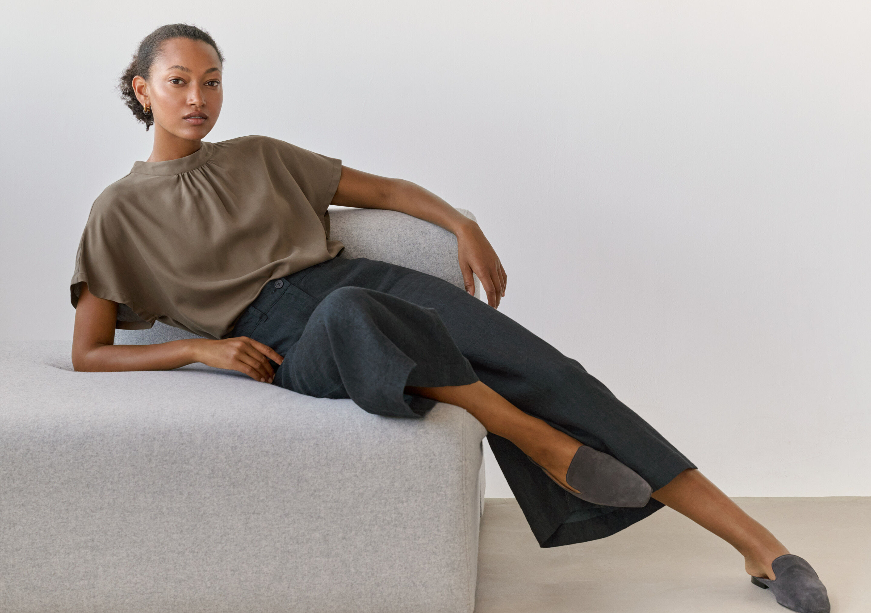 Dolman-sleeve blouse
