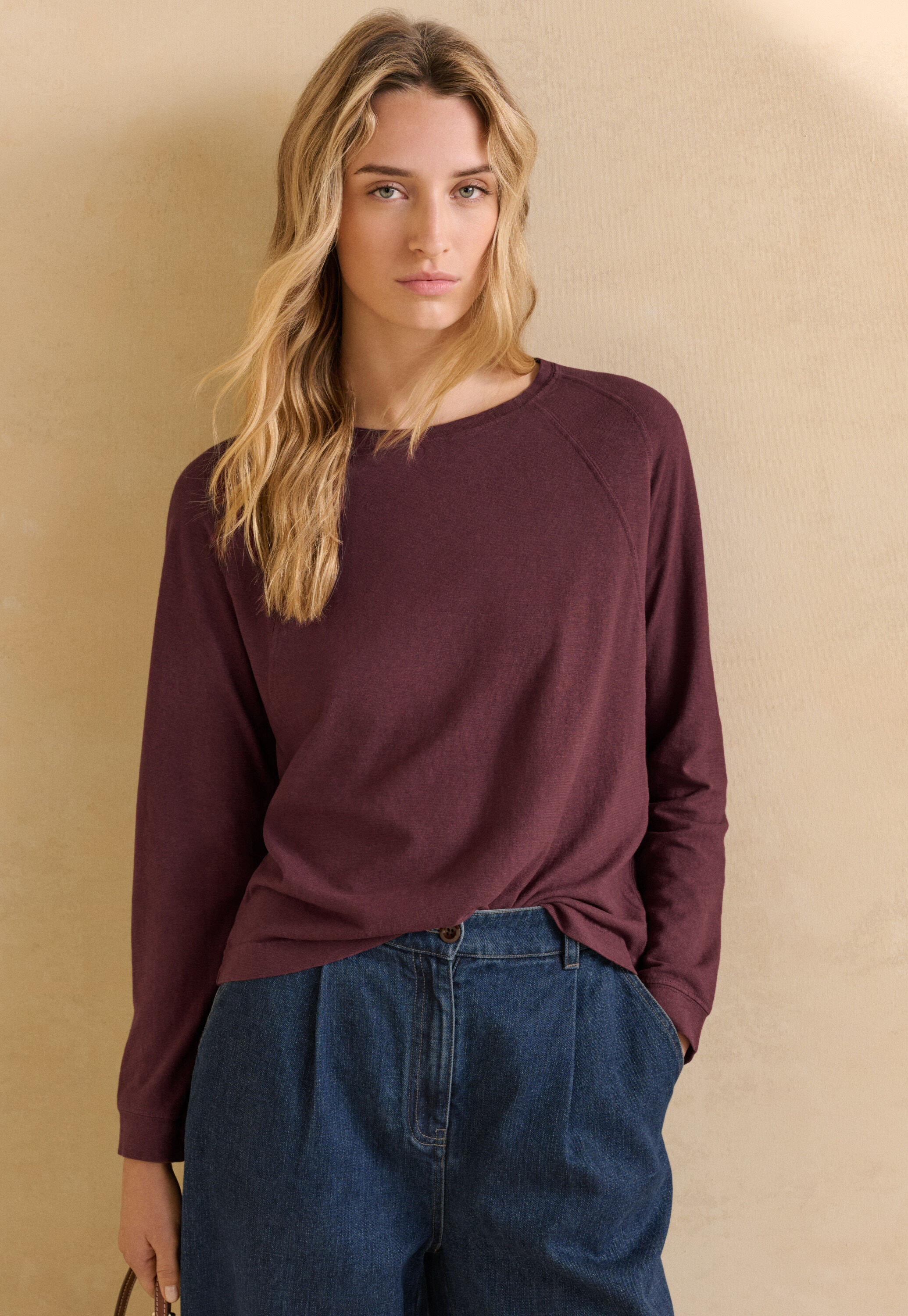 Panelled jersey top
