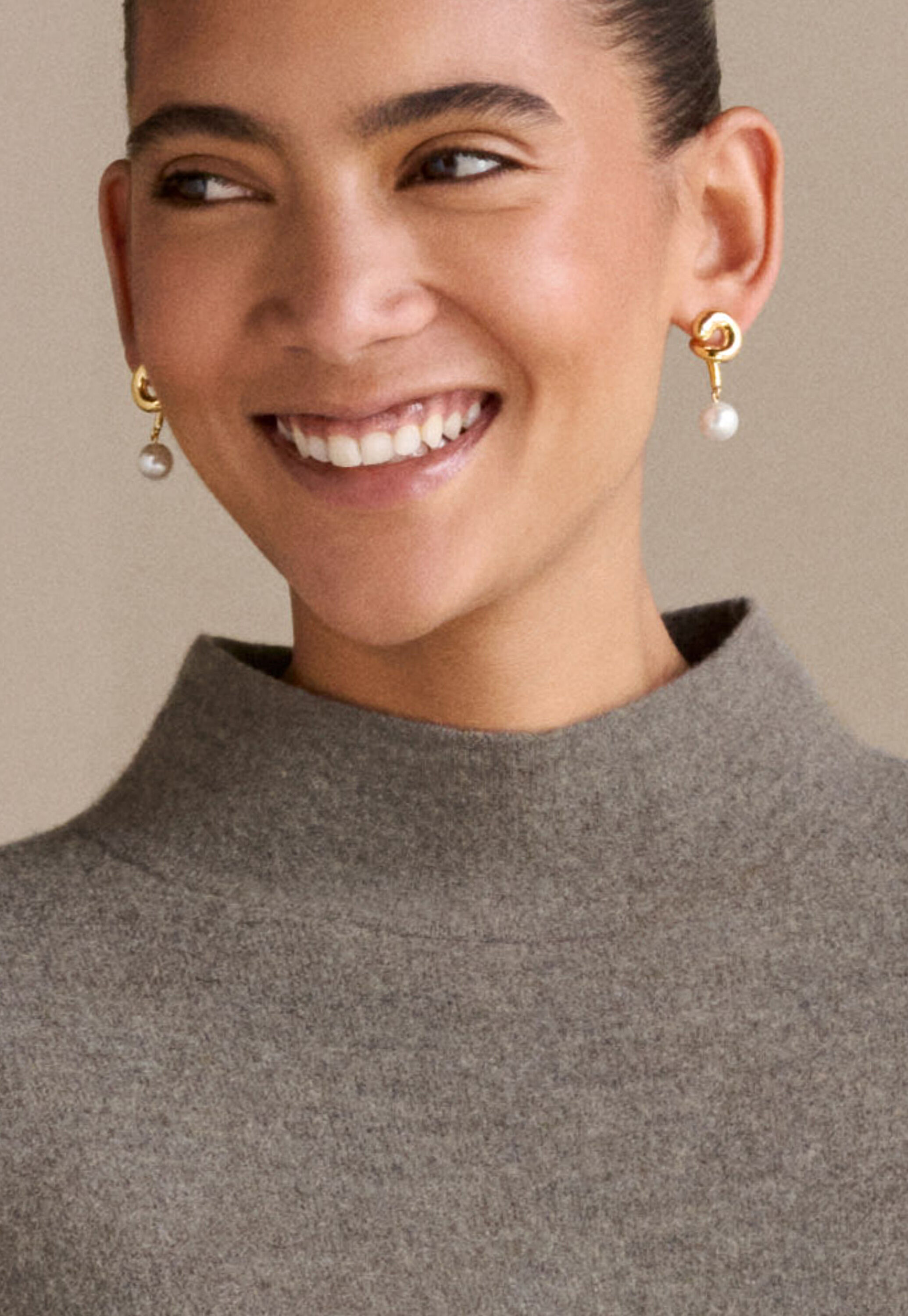 Twist earrings, Gold, large