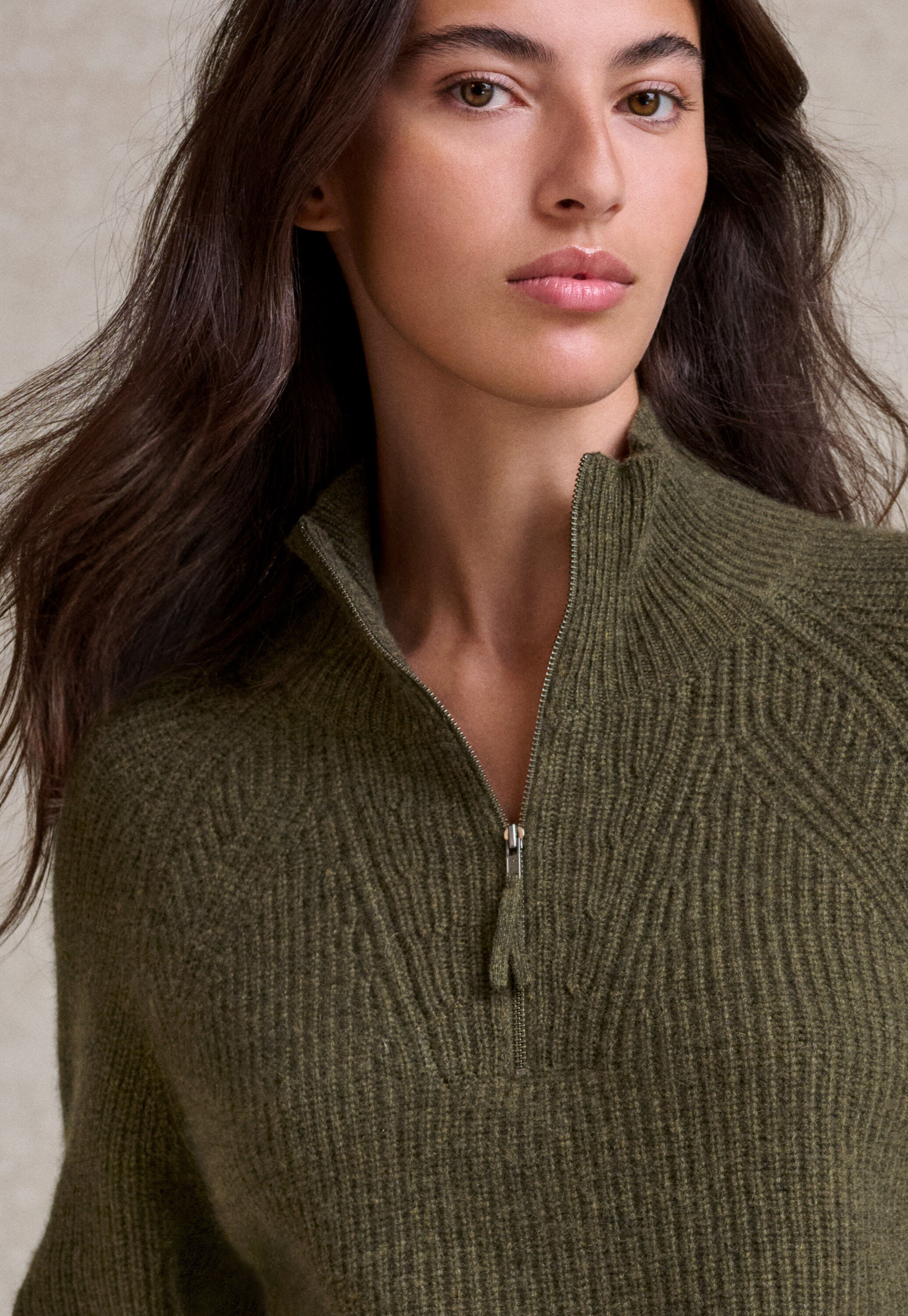Zip-front sweater