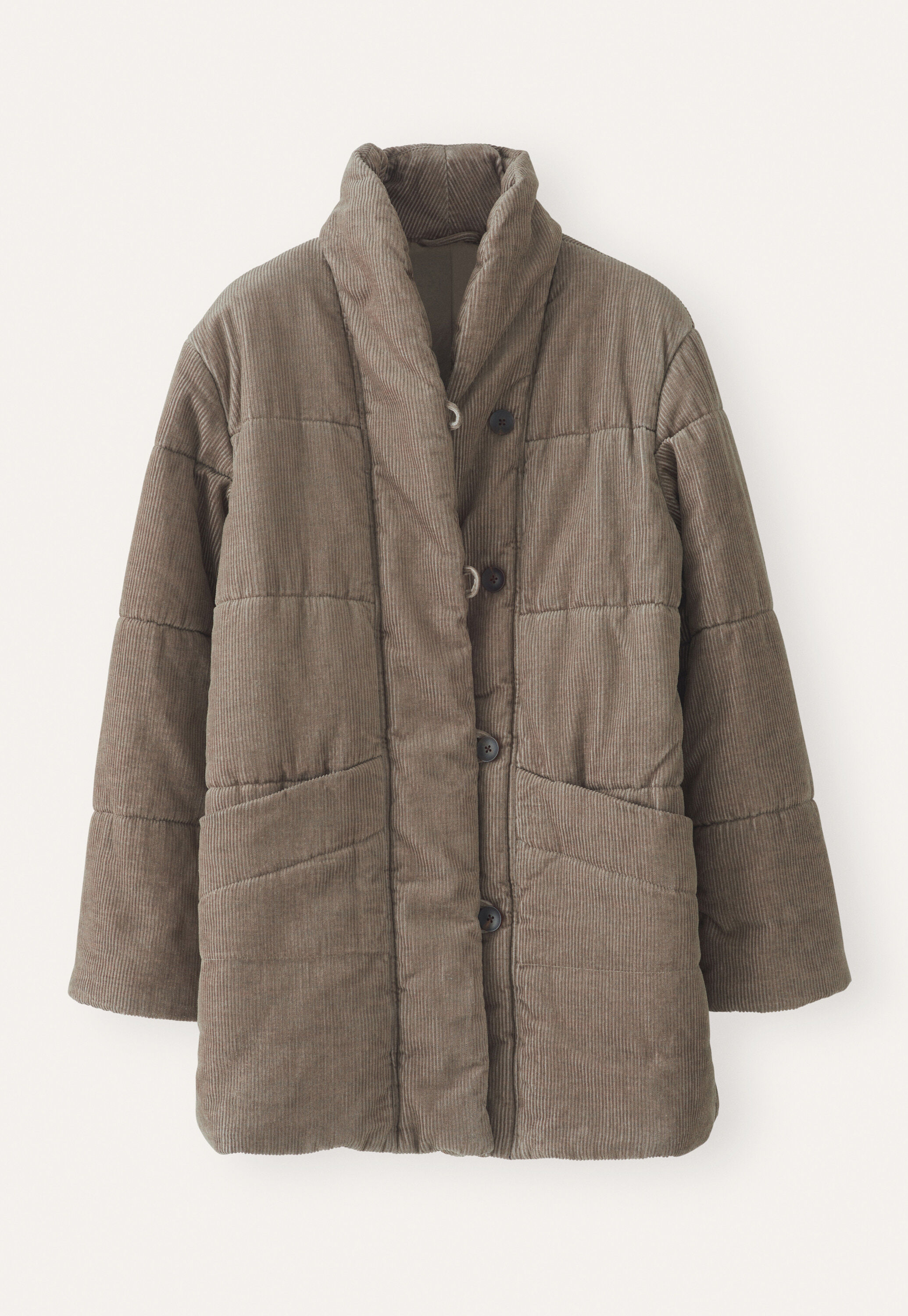 Padded shawl-collar coat