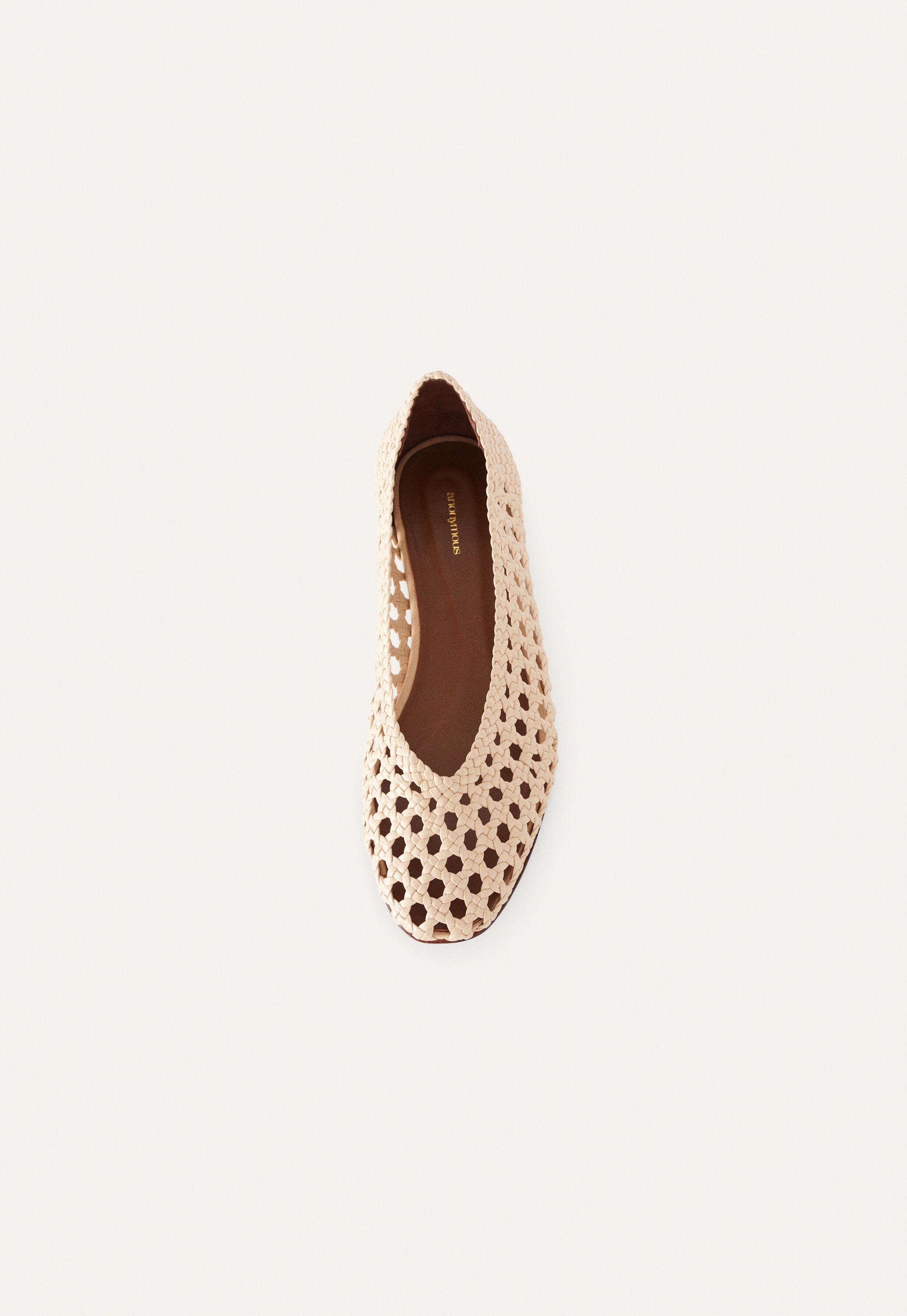 Hand-braided shoe, Cream, large