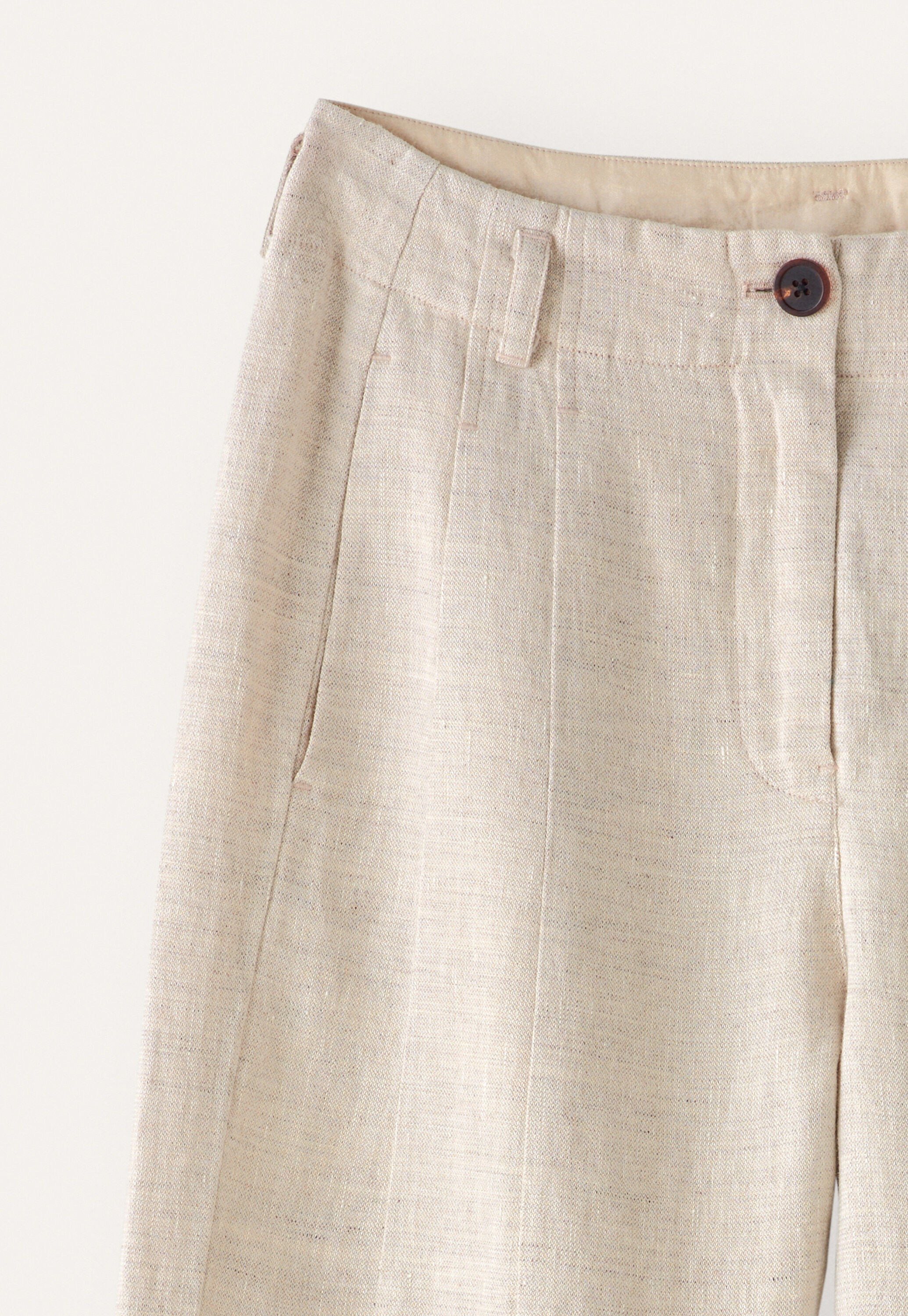 Barrel-leg trousers, Ecru grey, large