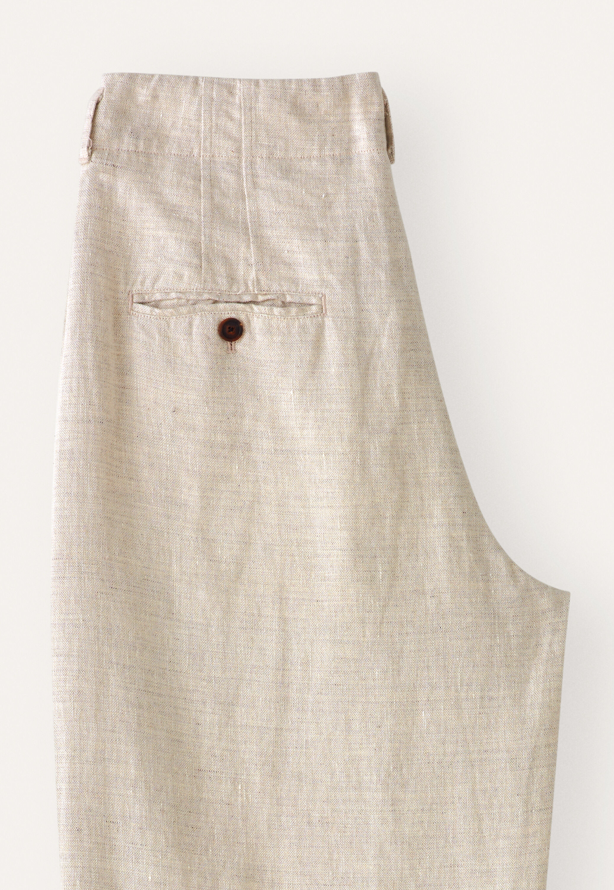 Barrel-leg trousers, Ecru grey, large