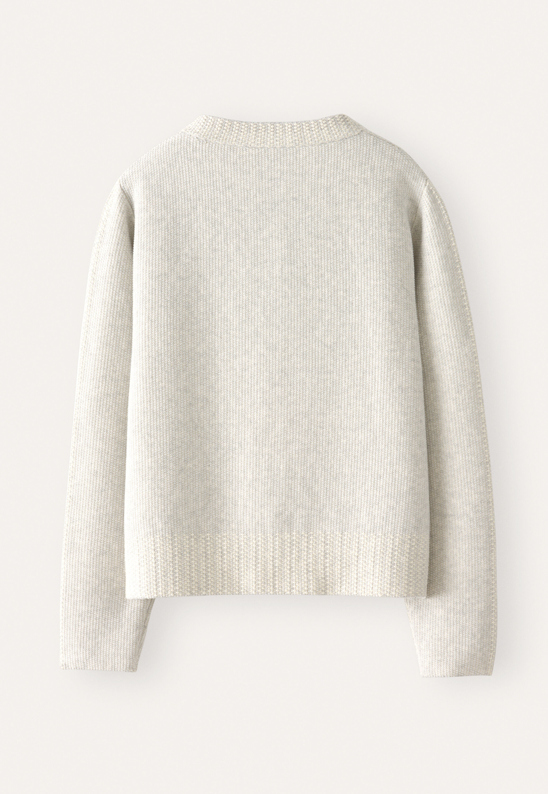 Inlay-stitch cardigan, Pale grey, large