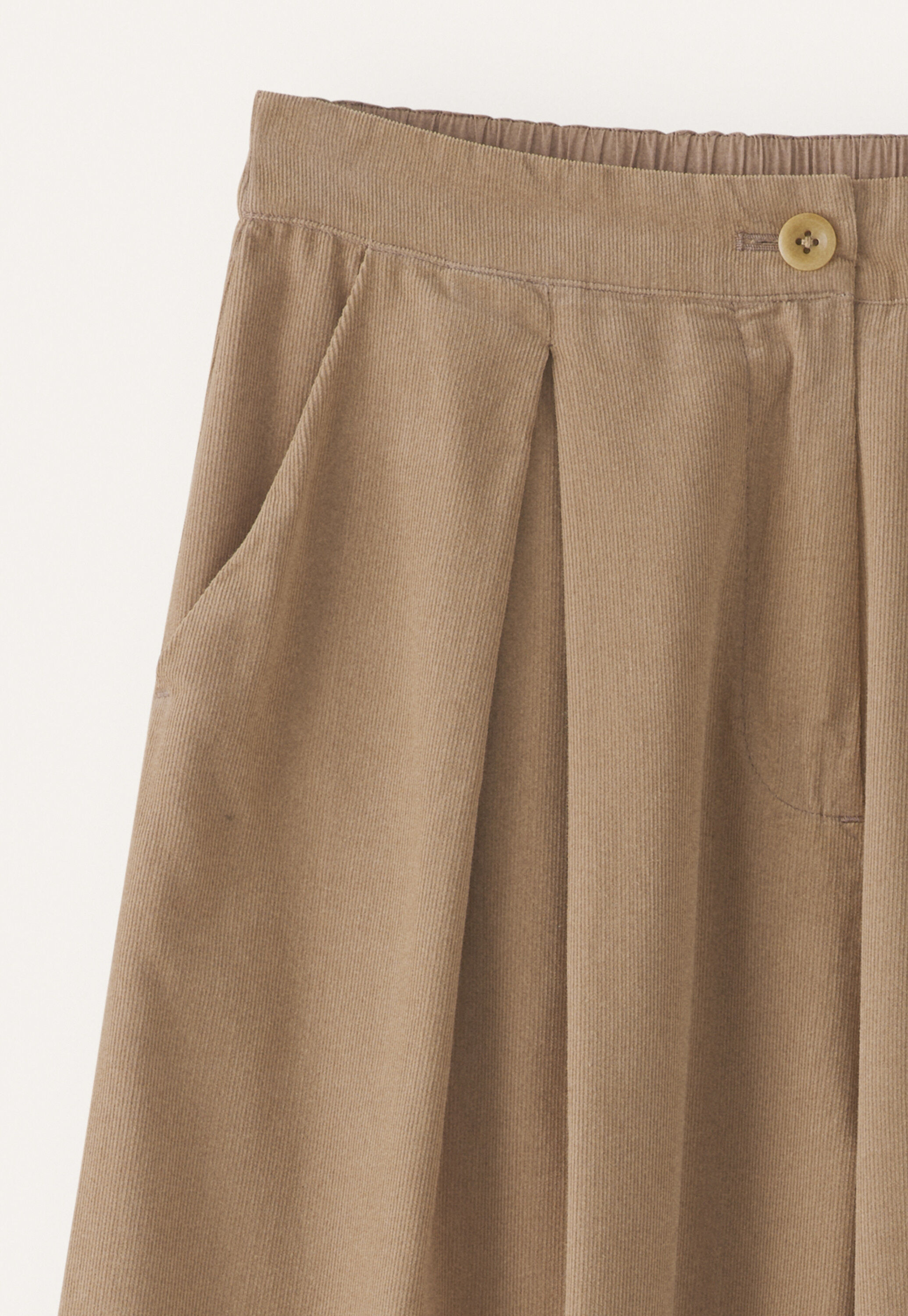 Fine cord wide-leg trousers, Soft brown, large