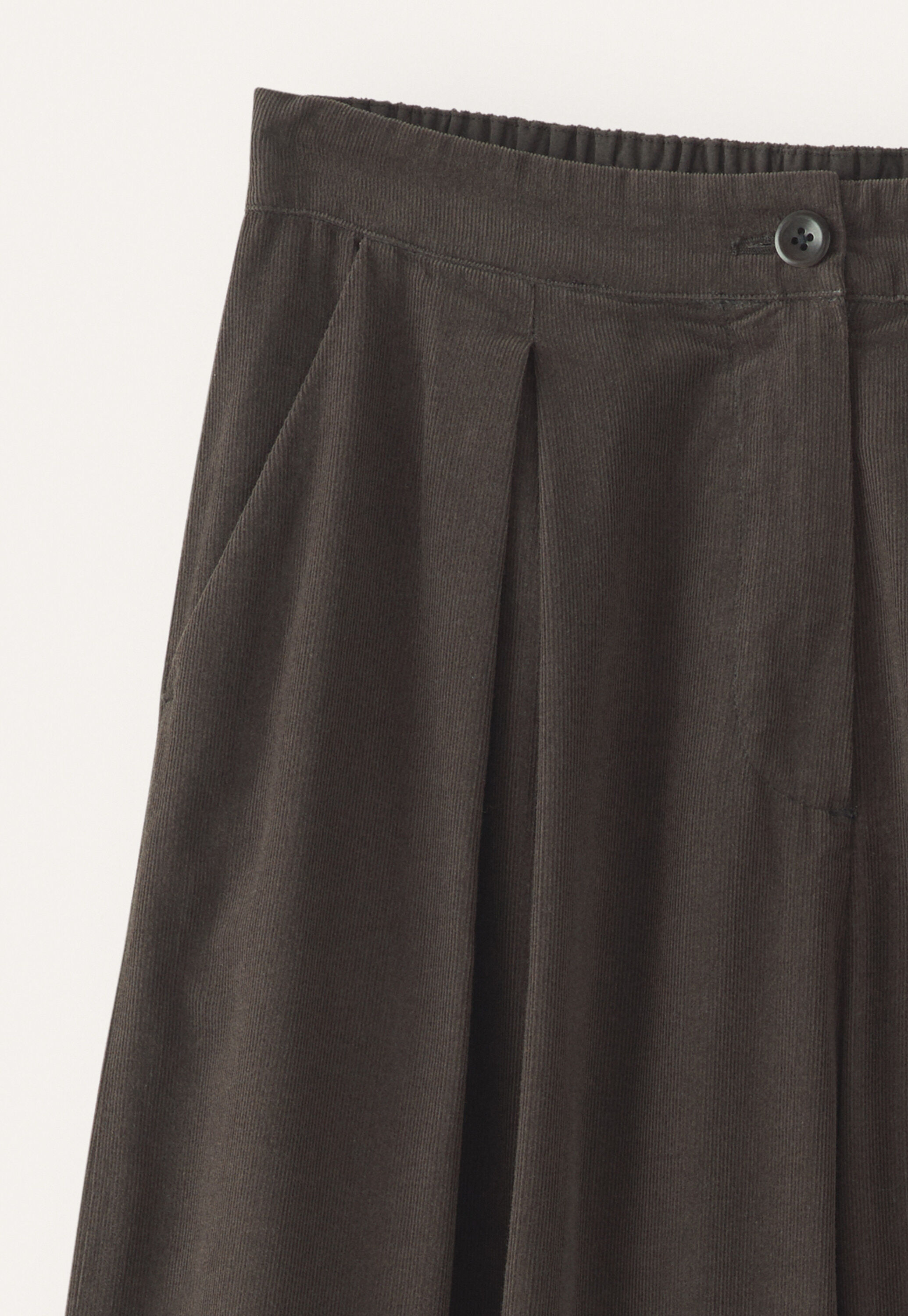 Fine cord wide-leg trousers, Espresso, large
