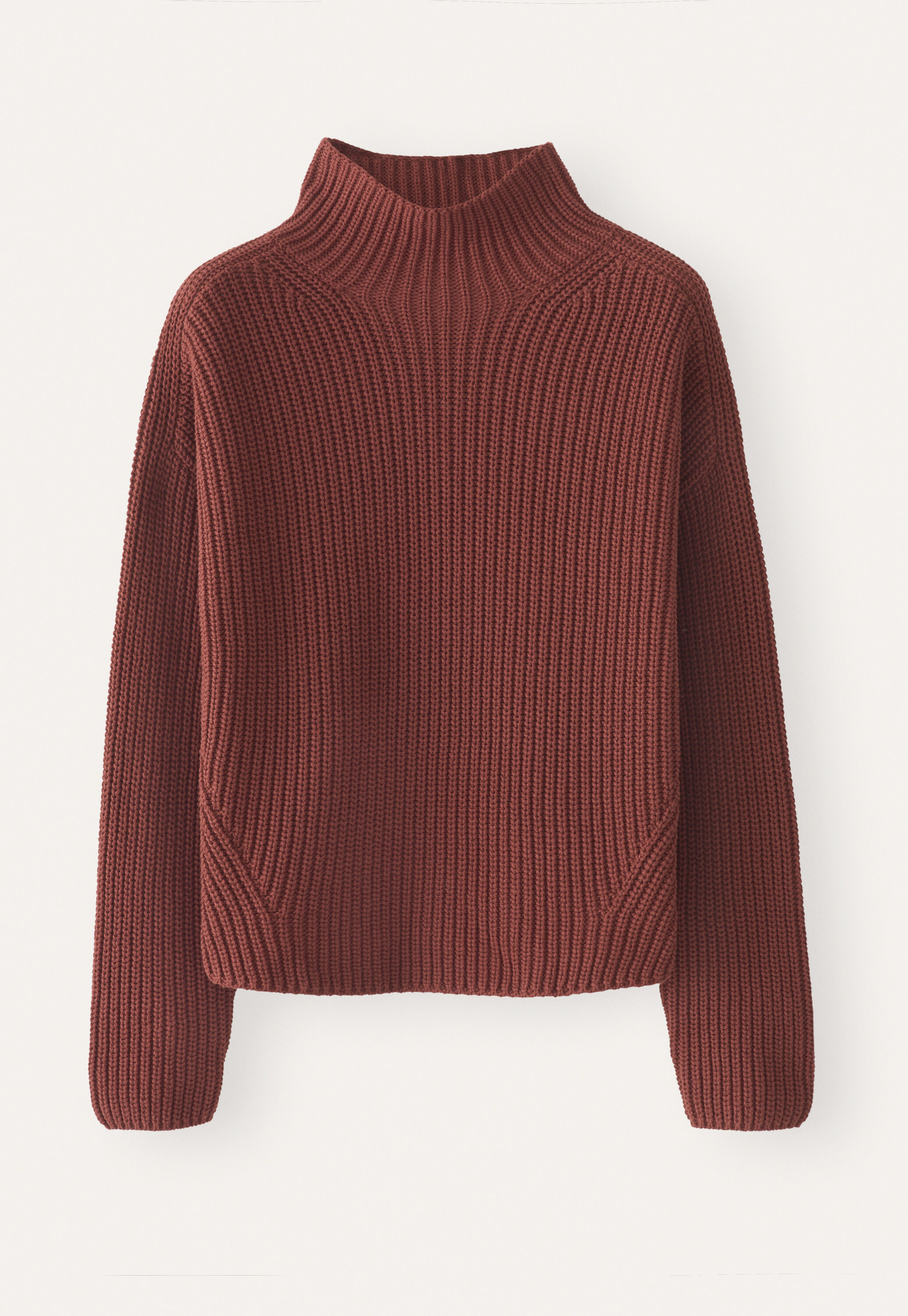 Funnel-neck sweater, Plum, large