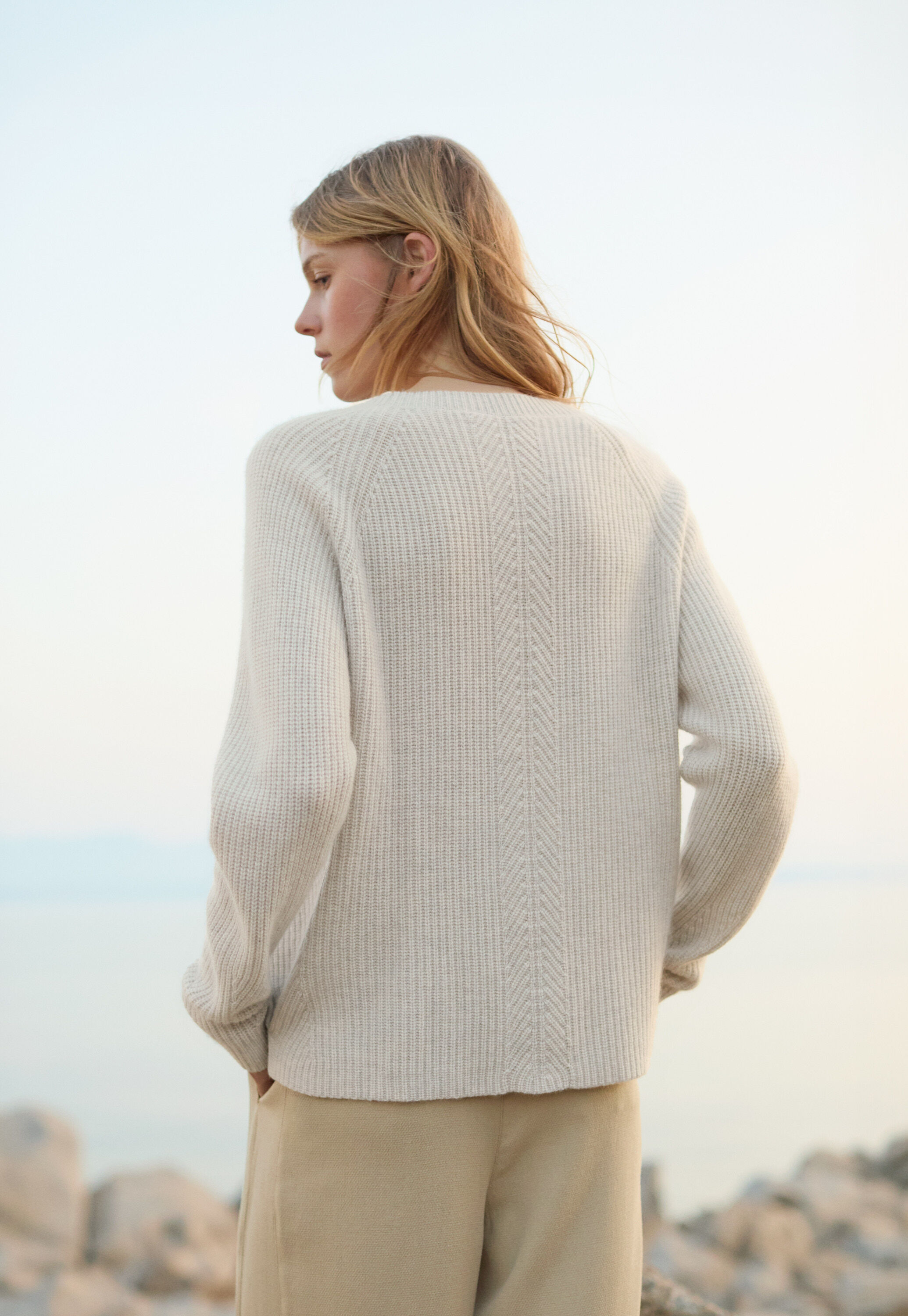 Ribbed crew-neck sweater