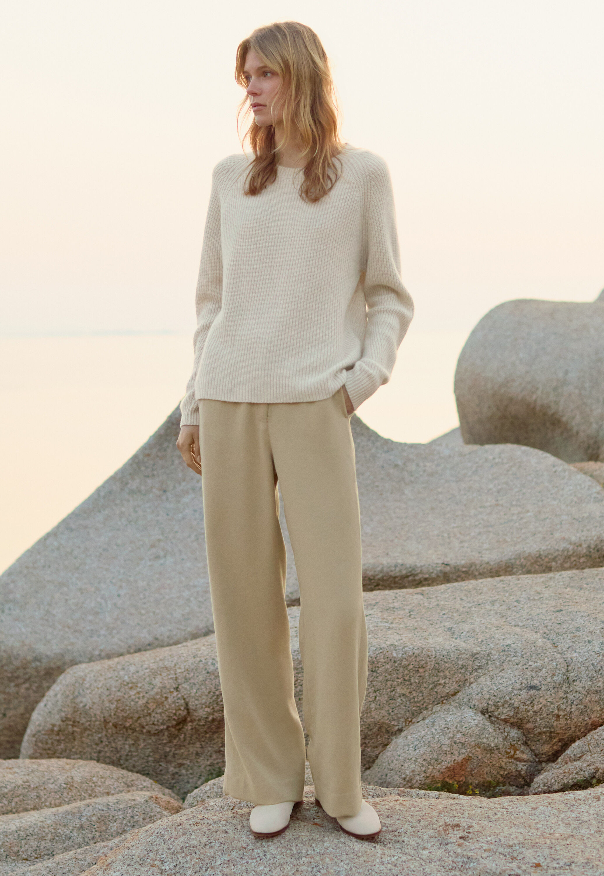 Ribbed crew-neck sweater
