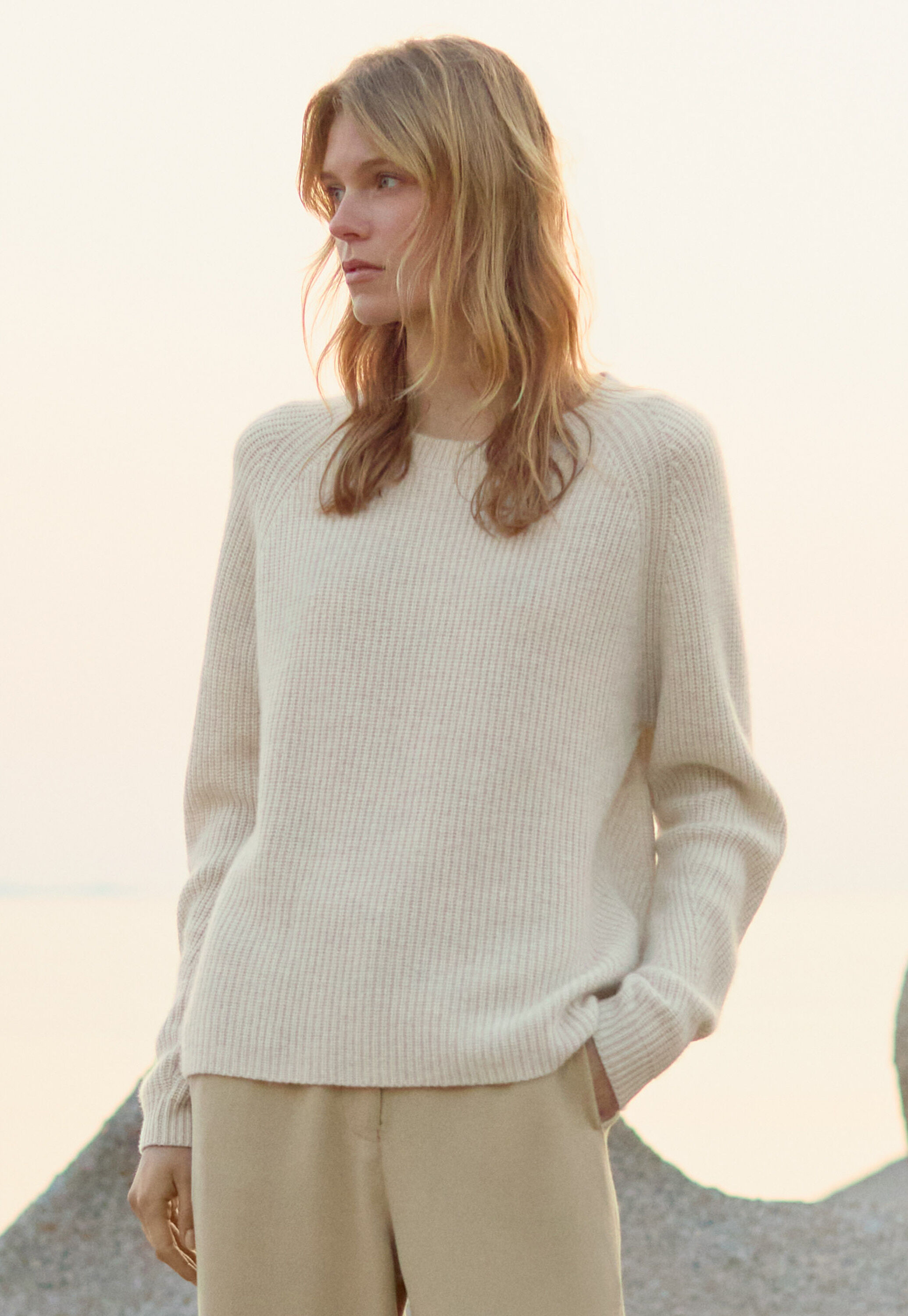 Ribbed crew-neck sweater