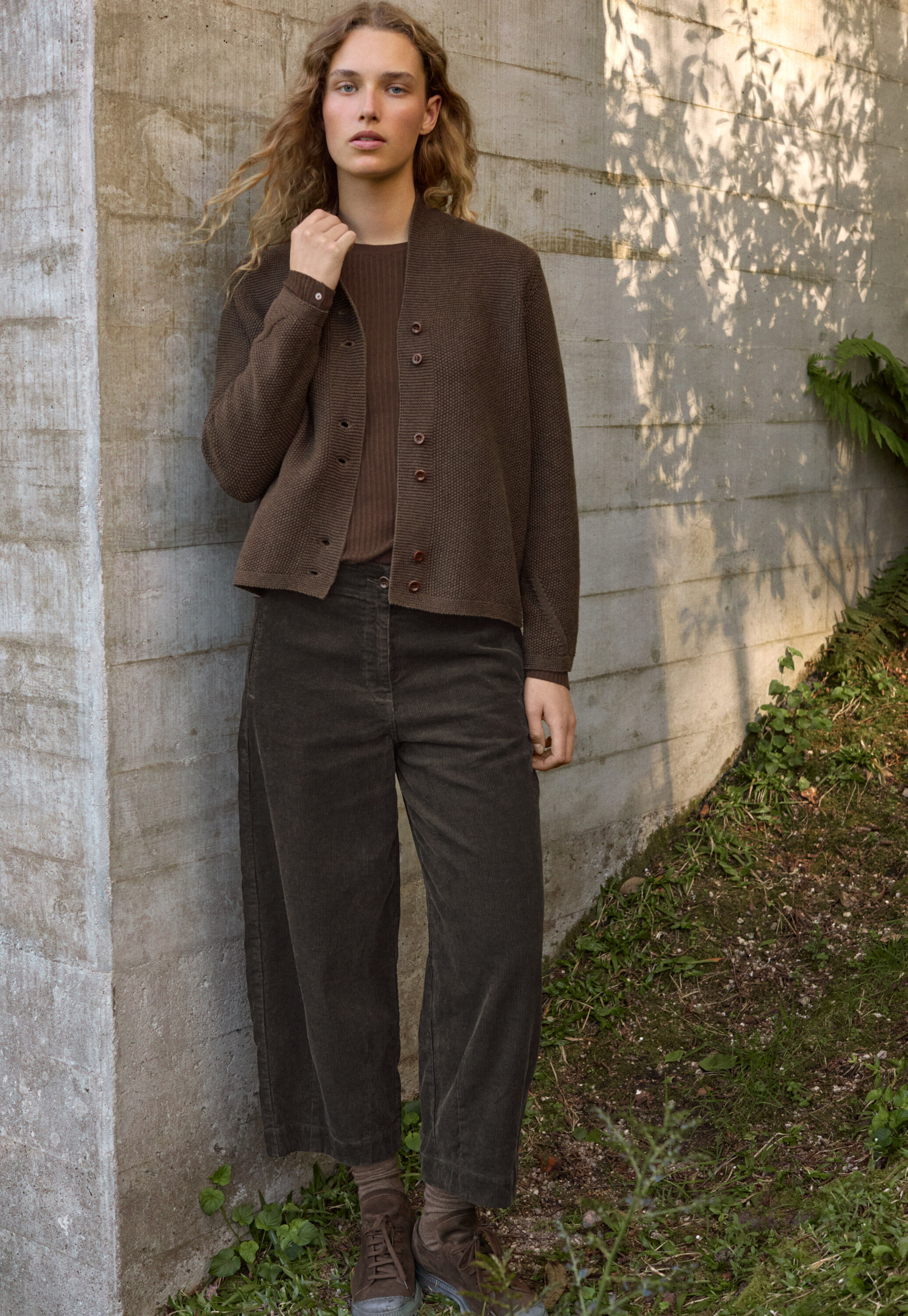 Button-front cardigan